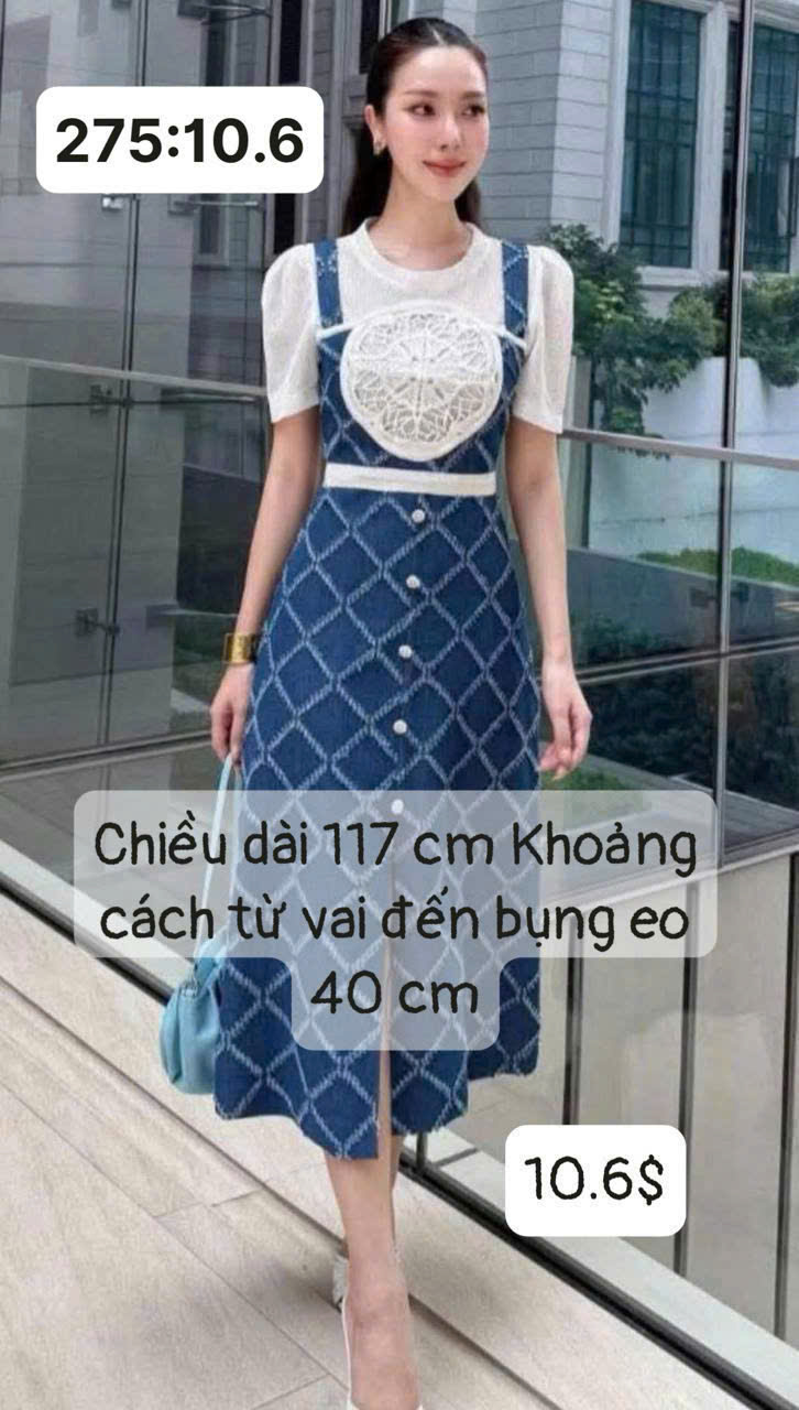 Đầm phối ren hoa Jean