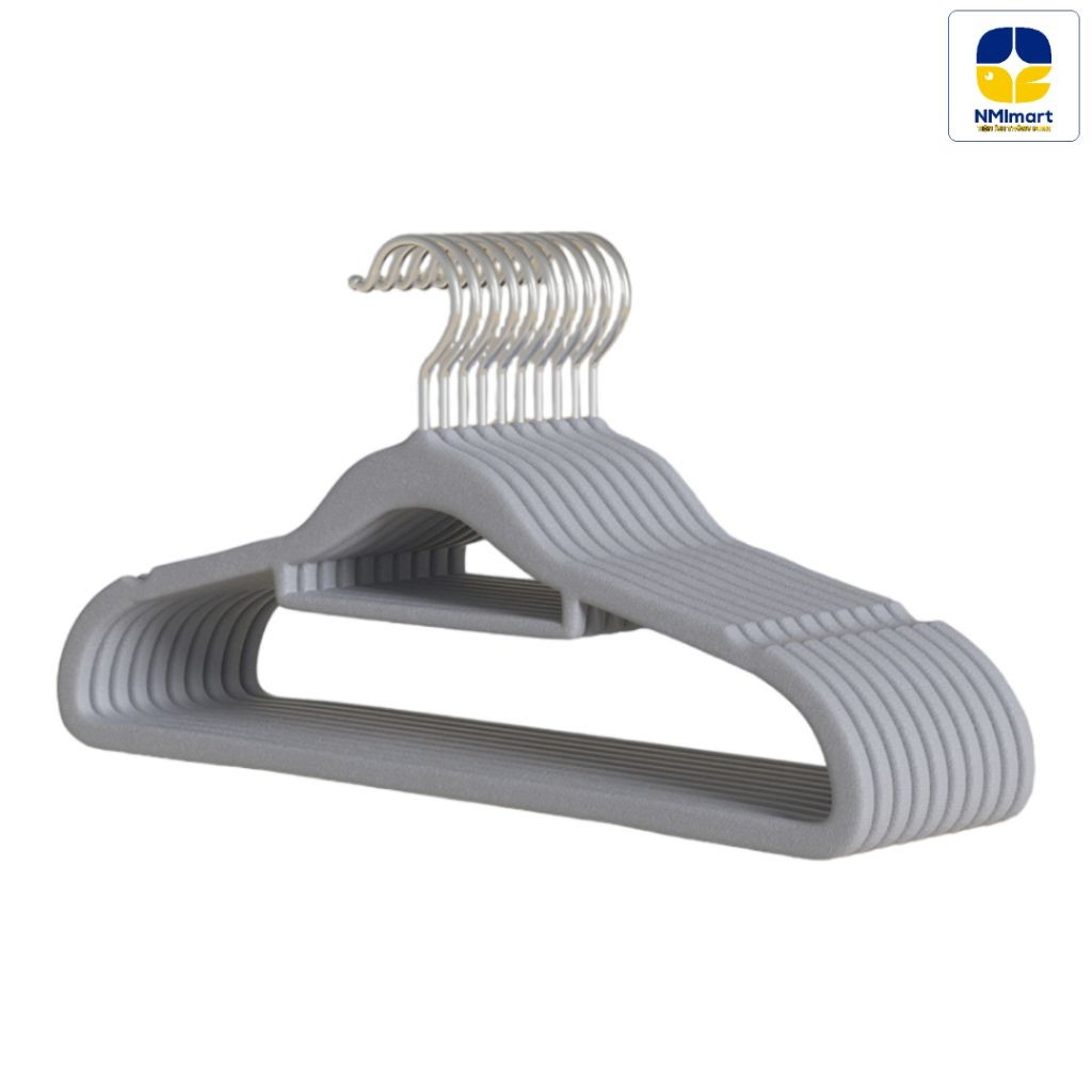 Móc treo quần áo bọc nhung NMIMART (42x21.5x5) hỗ trợ trang phục phẳng phi, không nhắn nhúm_thumbnail_2