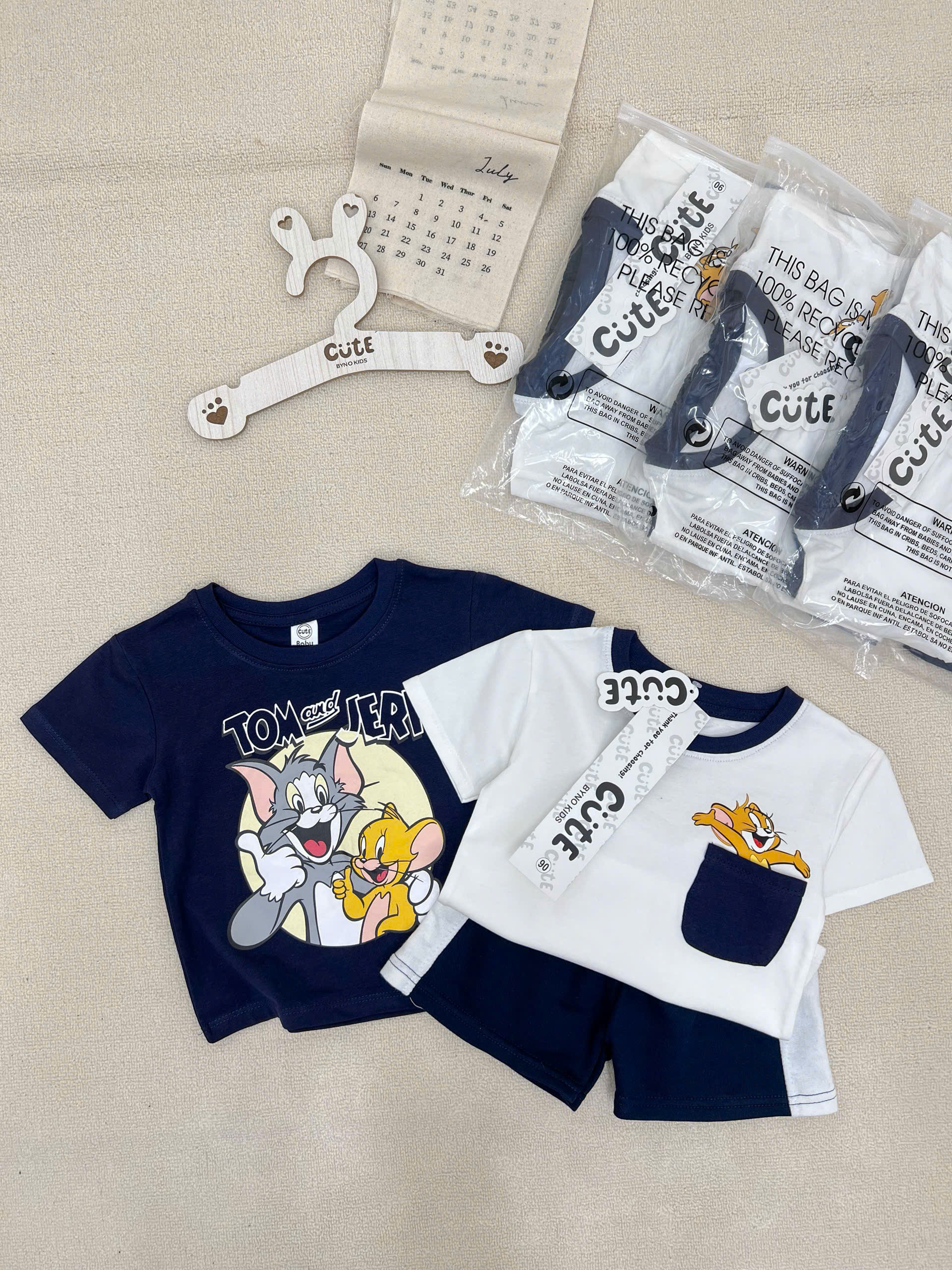 E02 SET 2 ÁO 1 QUẦN TOM & JERRY NHÀ CUTE- A100.163