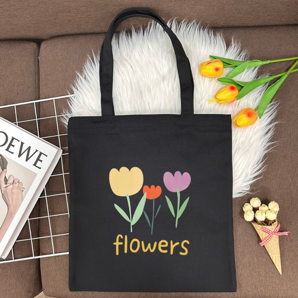 Túi tote vải canvas đeo vai hình nơ, hoa đẹp có khóa kéo và ngăn phụ We Tee - WTU02_thumbnail_10