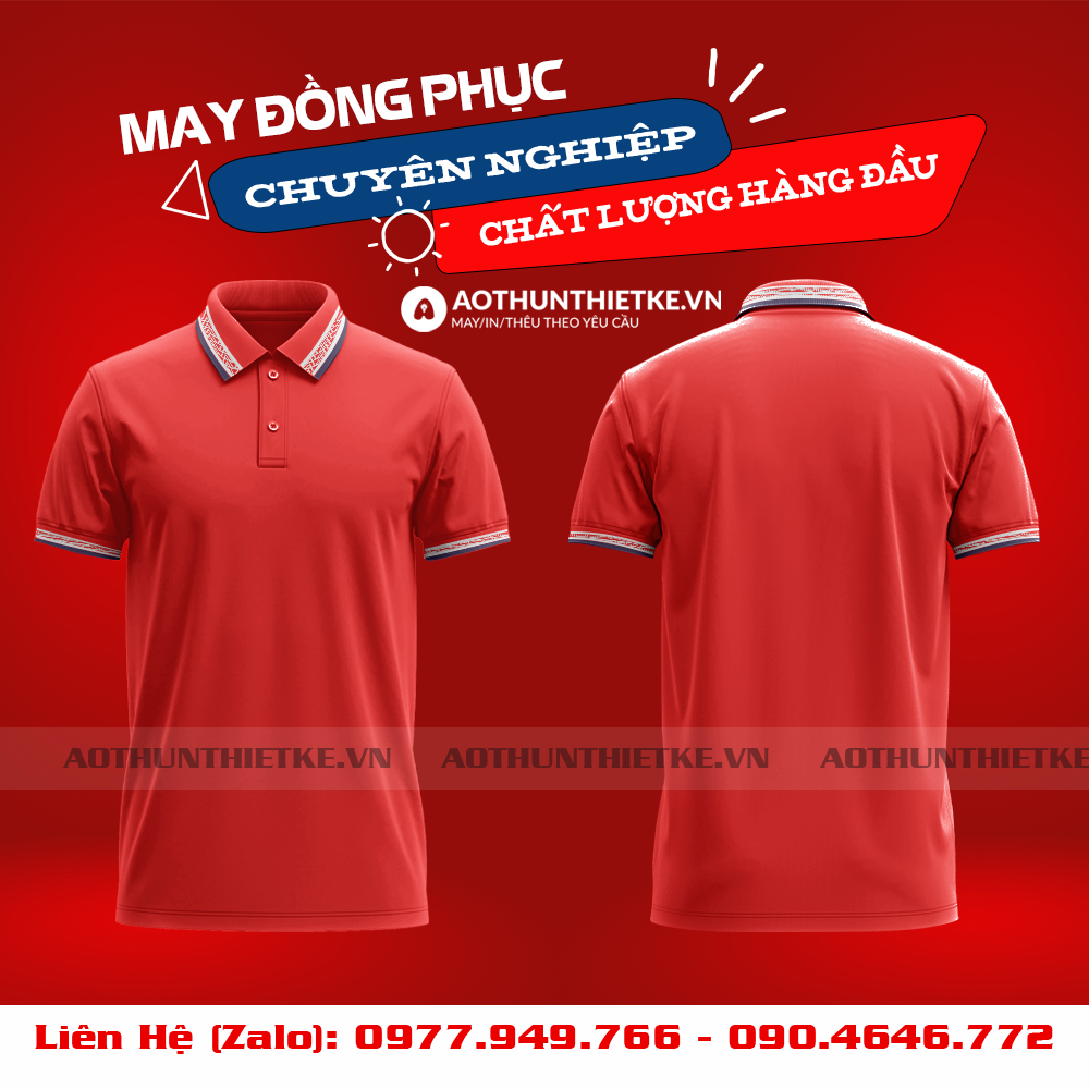 Áo Đồng Phục Polo Caro Đỏ Tươi_thumbnail_0