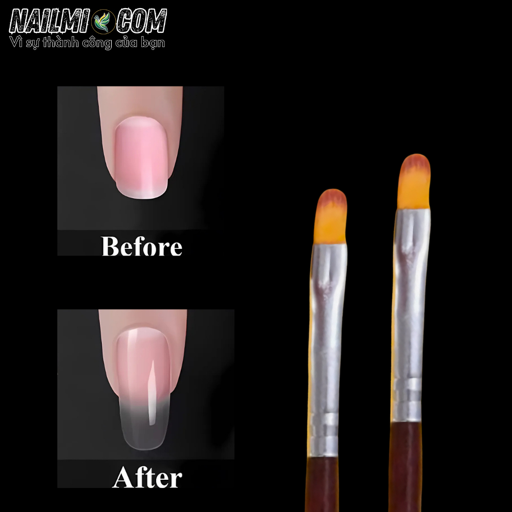 Cọ đắp gel - bản tròn - cán gỗ