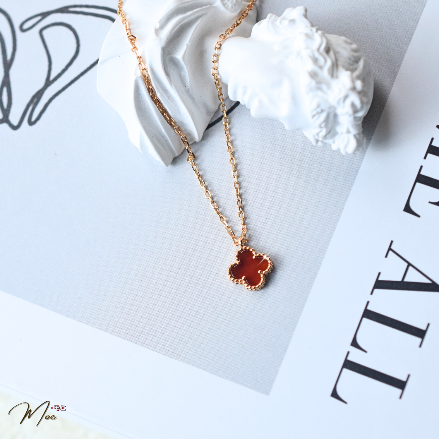 VD9 - VCA Dây chuyền đỏ 9mm xi vàng hồng_thumbnail_1