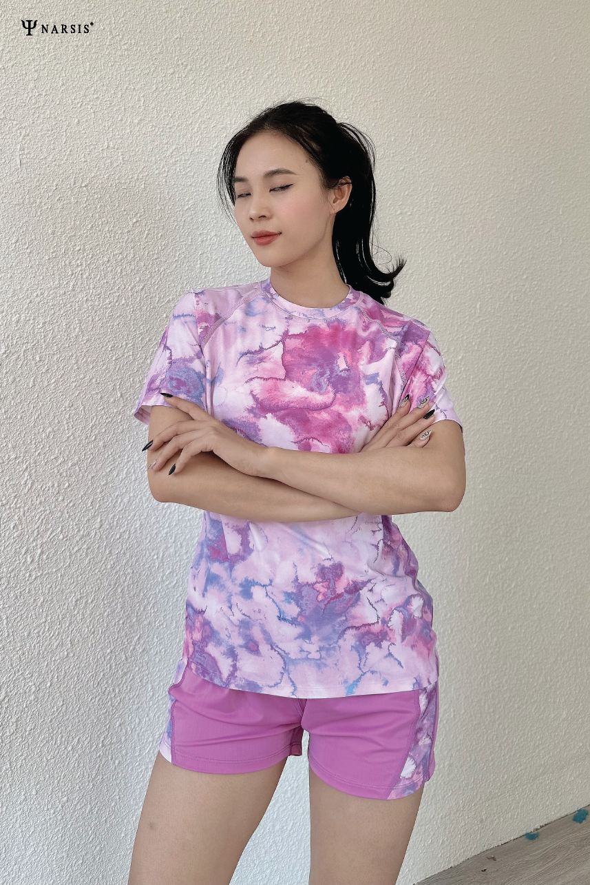 SET BỘ BƠI NỮ KÍN ĐÁO CÓ LÓT NGỰC MÀU TÍM VẢI PE CO GIÃN 4 CHIỀU A23004 NARSIS CHẤT LIỆU THOÁNG M..._thumbnail_8