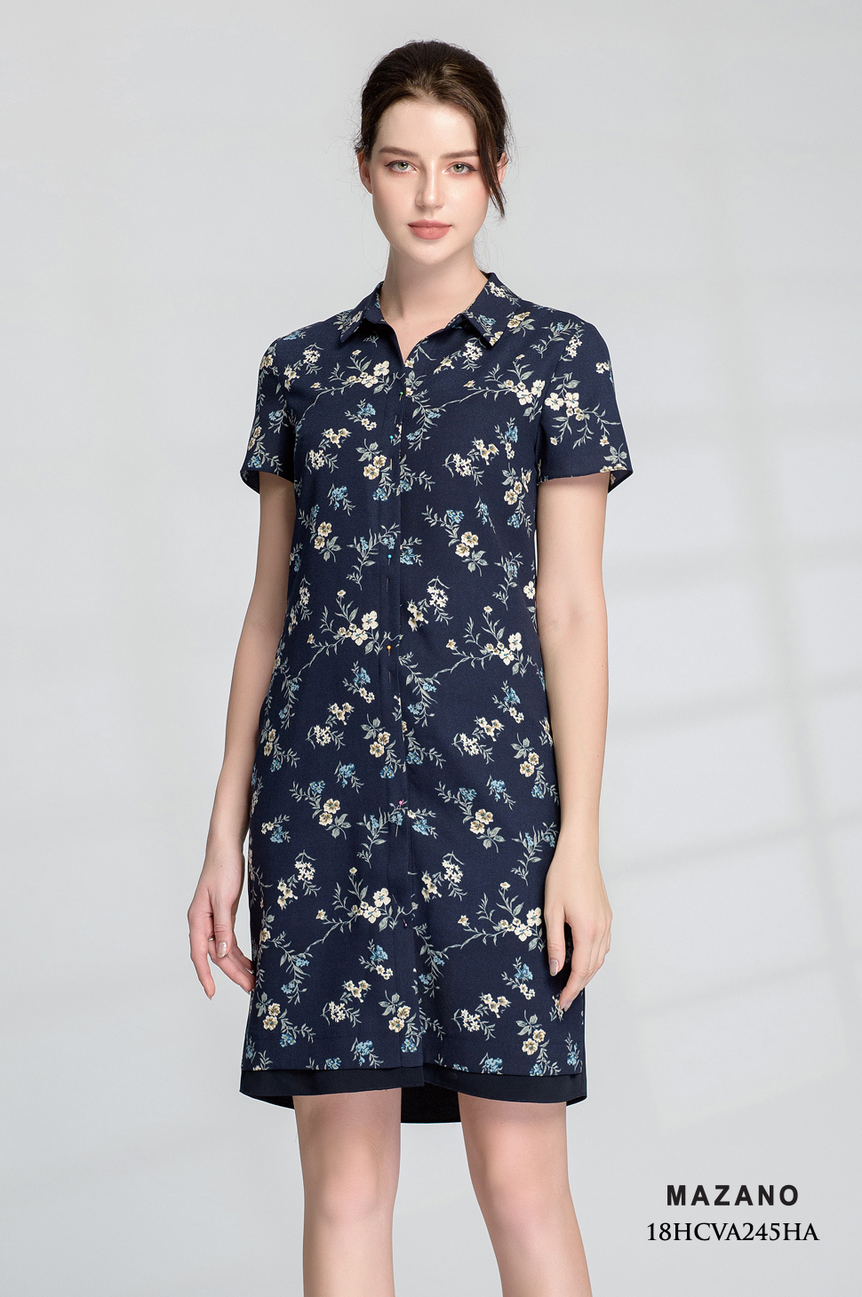 Váy hoa phối giả sơ mi