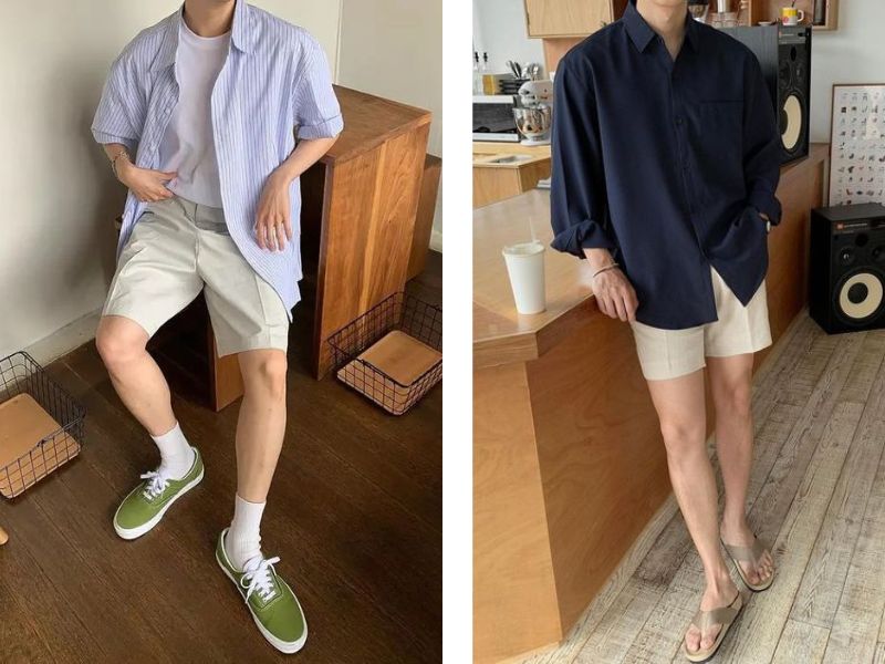 Quần Short và áo sơ mi ngắn tay