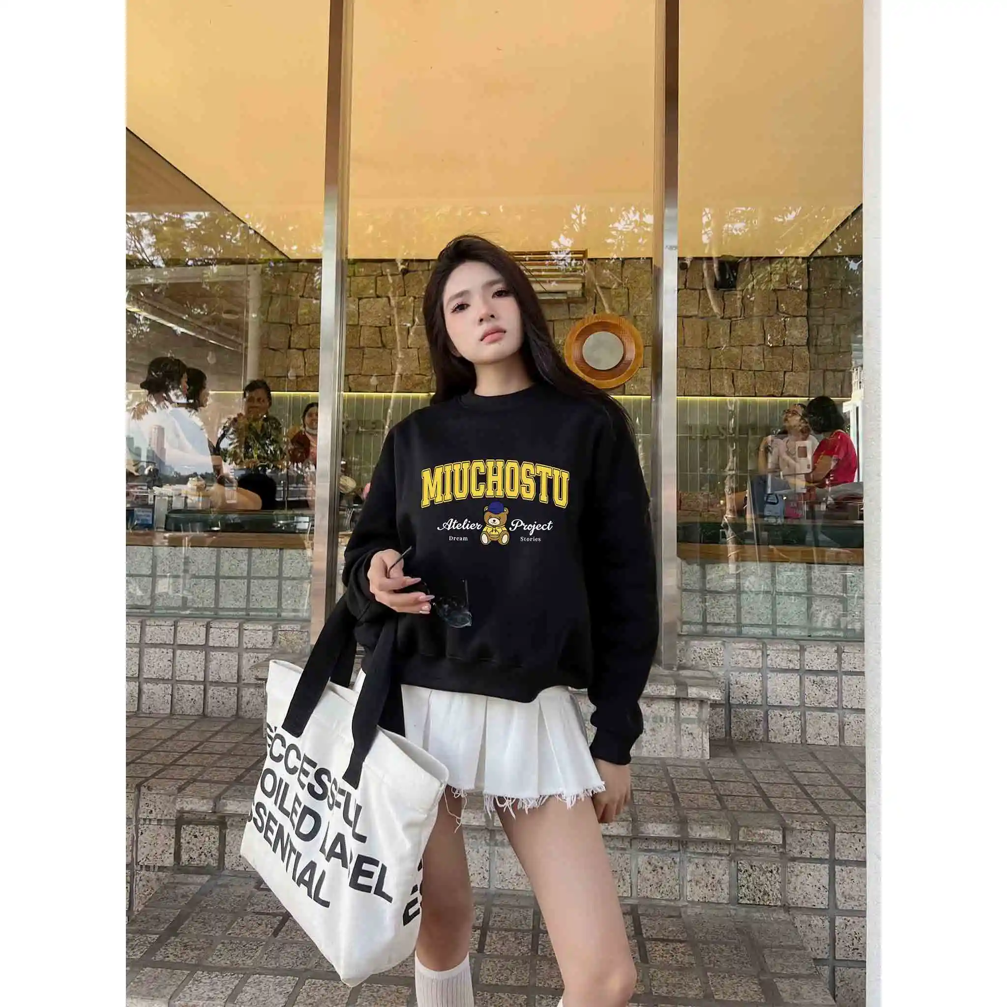 Áo Sweater nam nữ form boxy Miucho nỉ 2 da thoáng mát dày dặn giữ ấm tốt in mix 2790_thumbnail_3