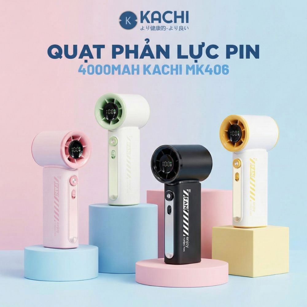 Quạt Phản Lực Cầm Tay Kachi MK406 – Pin 4000mAh
