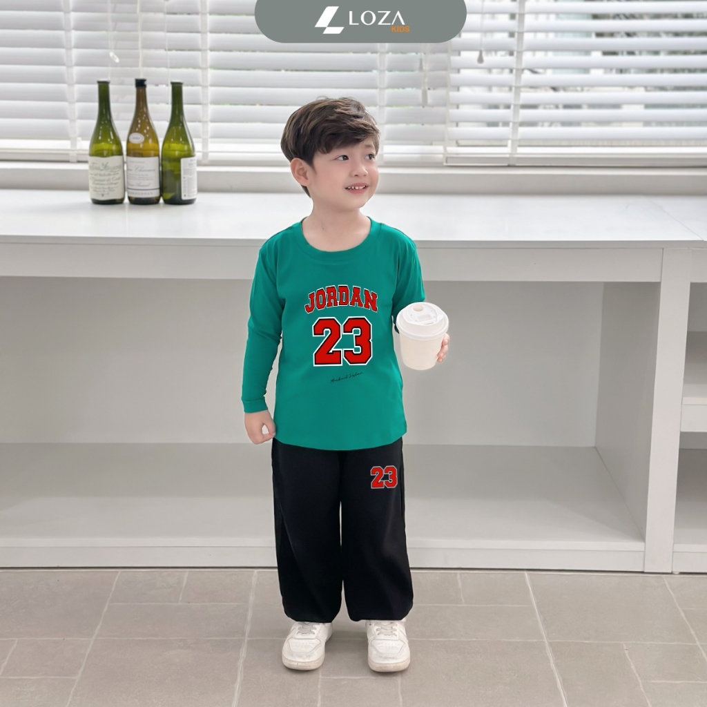 Bộ thu đông bé trai JORDAN 23 - Bộ quần áo dài tay cho bé trai cân nặng từ 15-40kg - Loza Kids BW465_thumbnail_2