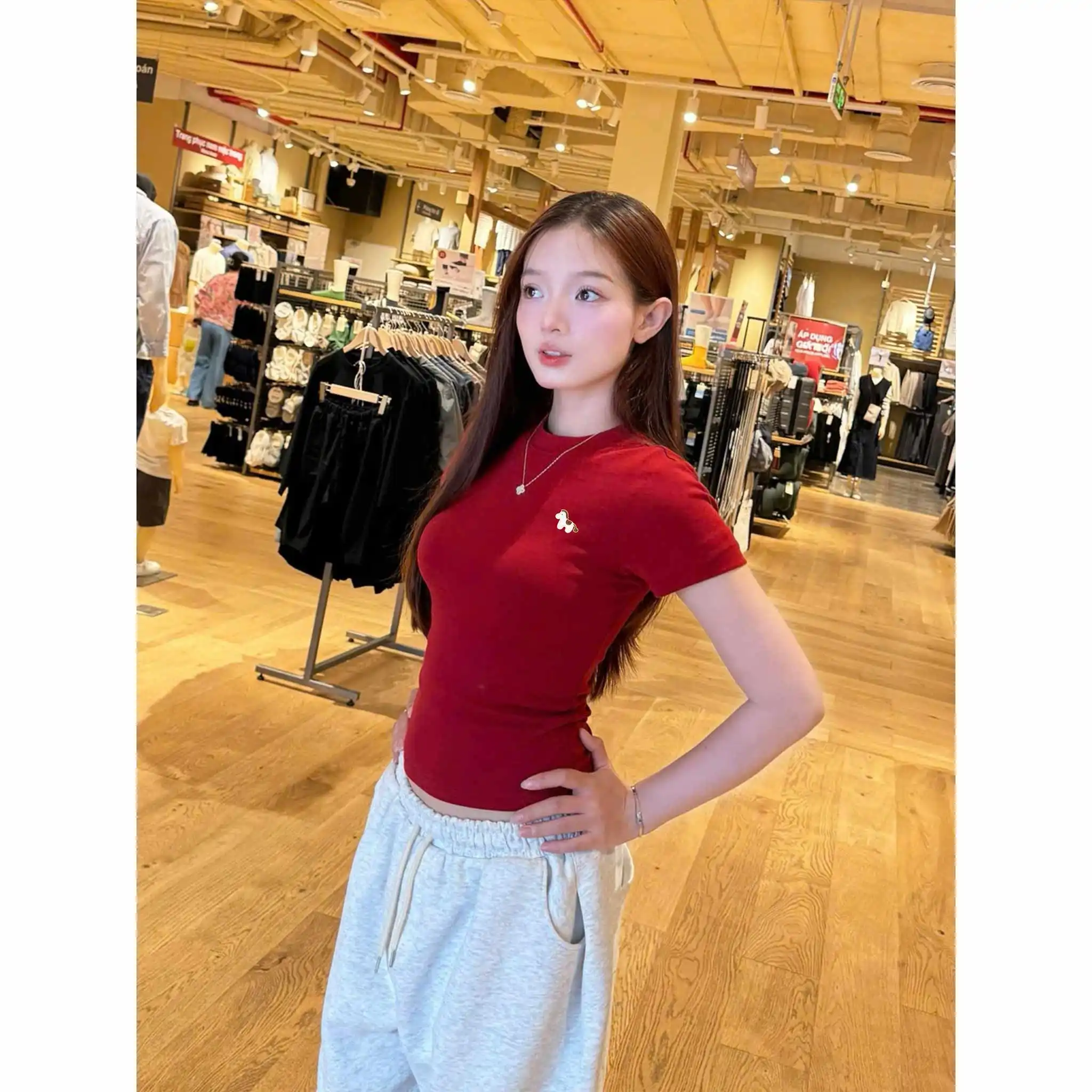 Áo baby tee basic Miucho vải visco co giãn thoáng mát slim fit hack dáng cổ tròn in mix 2988_thumbnail_3