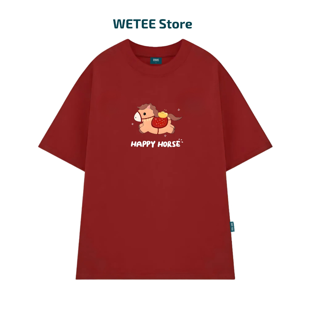 Áo thun unisex Tết 2026 hình ngựa Happy Horse dáng oversized rộng local brand WE TEE - WU1119 WU1119