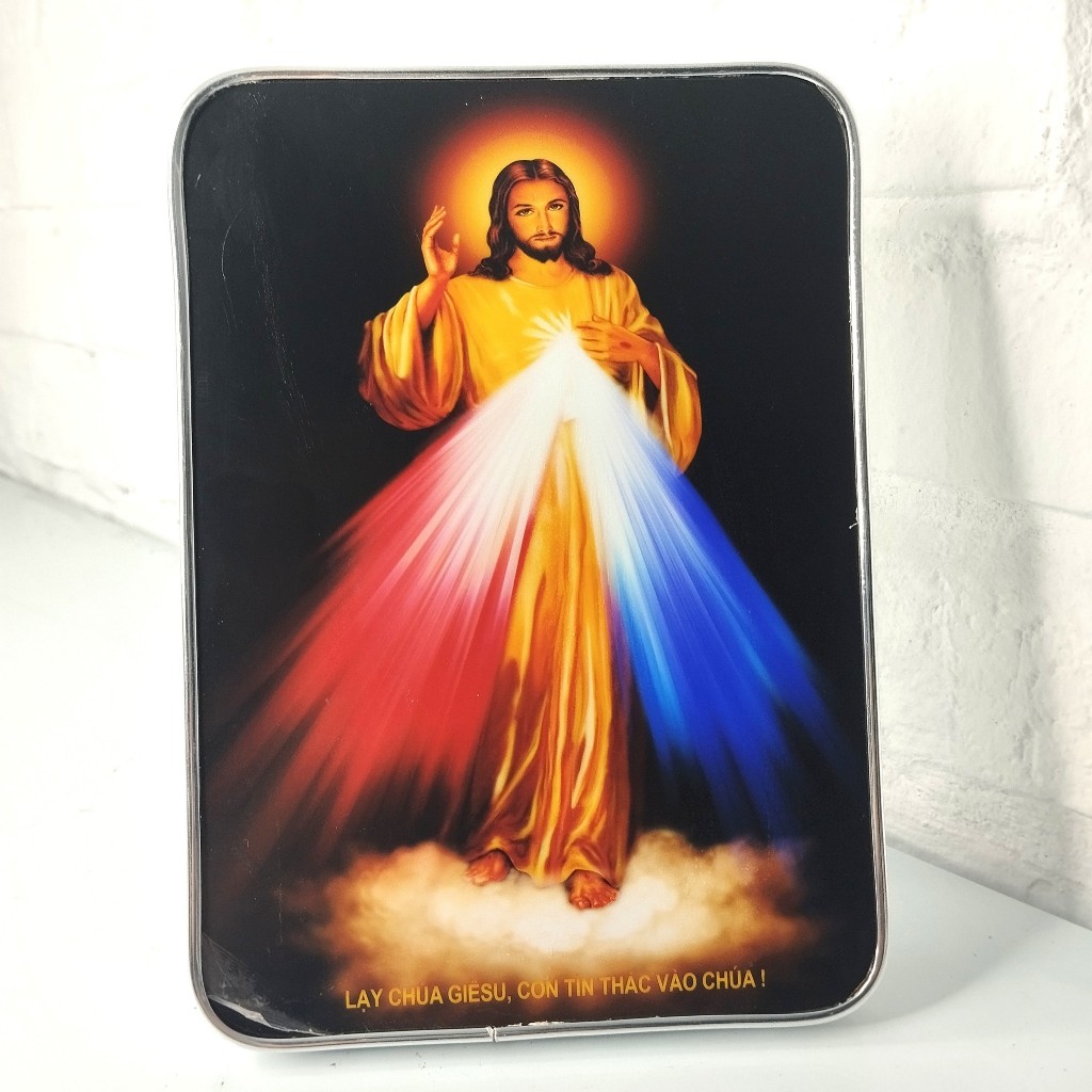 Khung ảnh Chúa Thương Xót 15x22cm để bàn, treo tường NS247-4 - Quà tặng Công Giáo, lễ quan thầy, sinh nhật_thumbnail_0