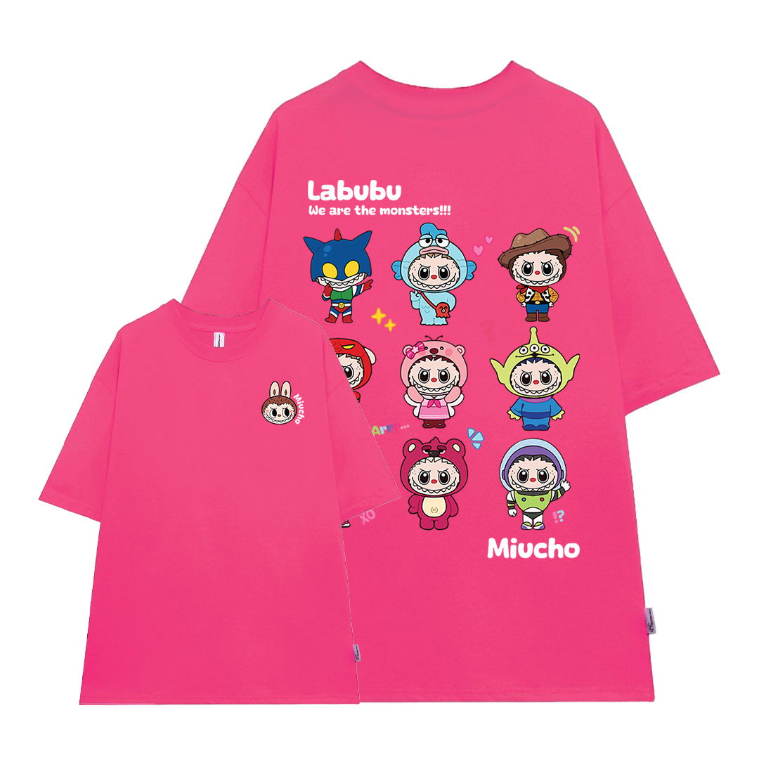 Áo thun labubu form rộng hottrend ATD1270 Miucho vải cotton thoáng mát cổ tròn in mix_thumbnail_12