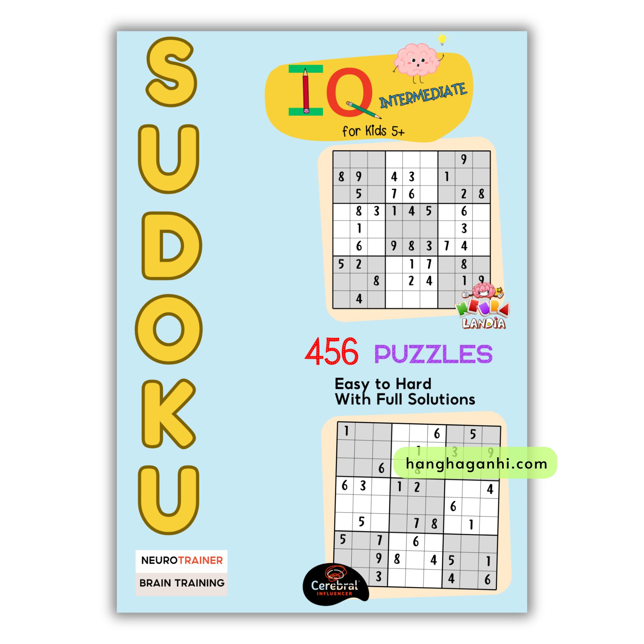 456 Sudoku Puzzles, Sách tư duy Neurotrainer có đáp án, dày gần 300 trang_thumbnail_0