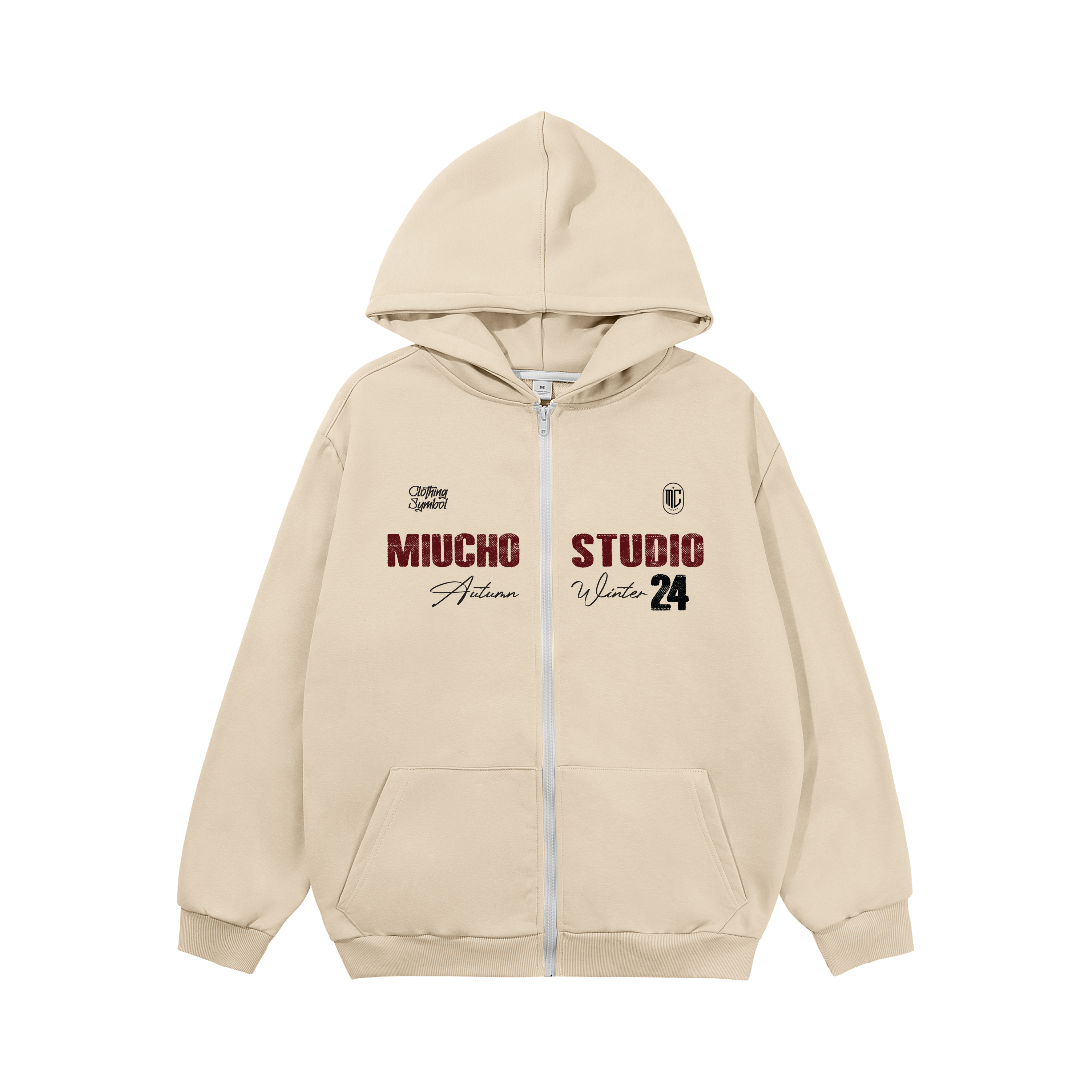 Áo hoodie zip nữ local brand HZD1586 Miucho vải nỉ chân cua dày dặn mủ rộng in typography_thumbnail_8