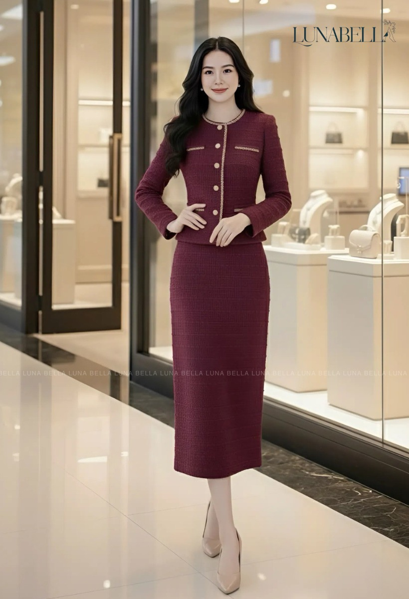 Chân đầm chữ A RAMONA màu ĐỎ