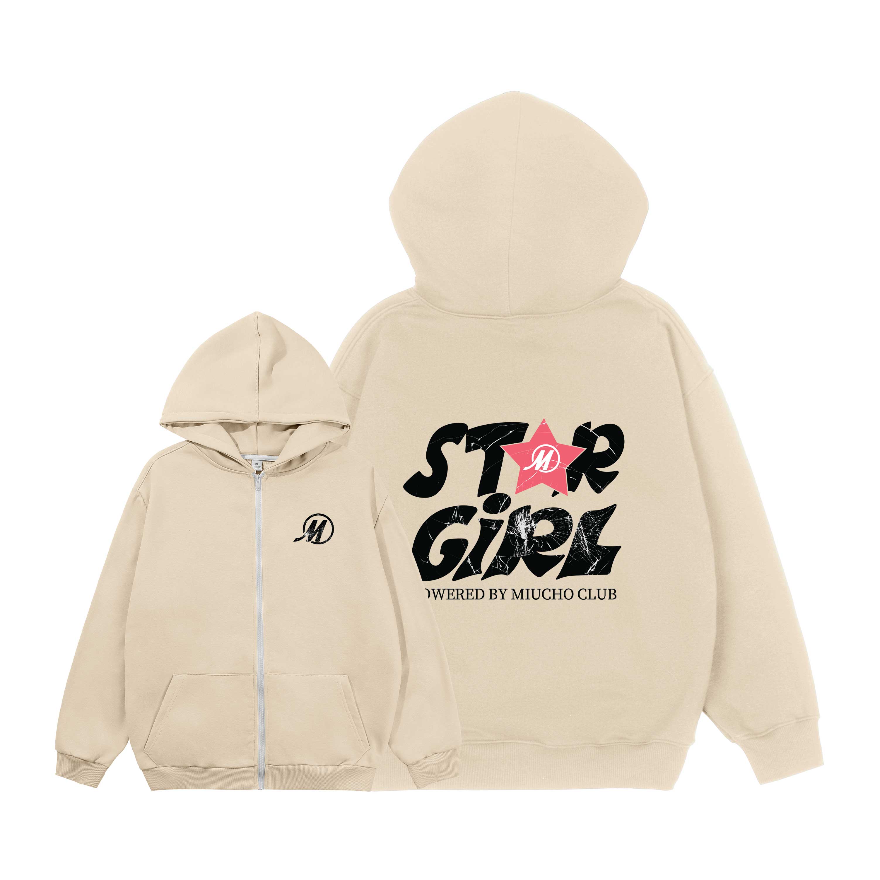 Áo hoodie zip local brand form rộng vải nỉ chân cua HZD1636 Miucho in typography_thumbnail_11