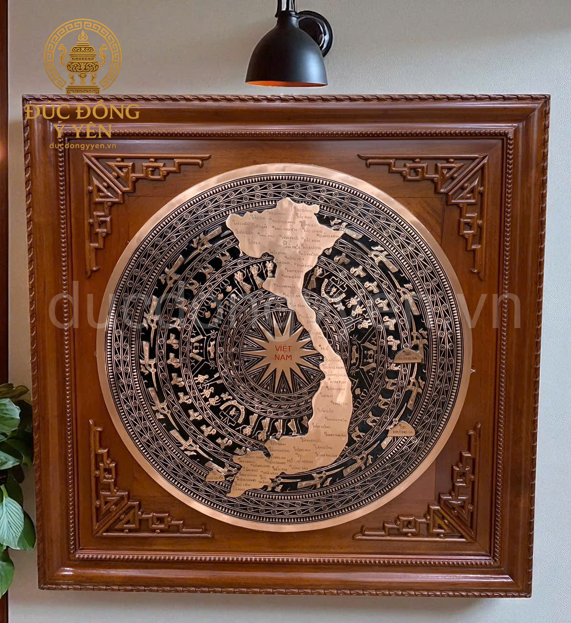 Mặt trống đồng đúc đồng đỏ bản đồ ĐK từ 60cm ( Nhận đặt theo yêu cầu )