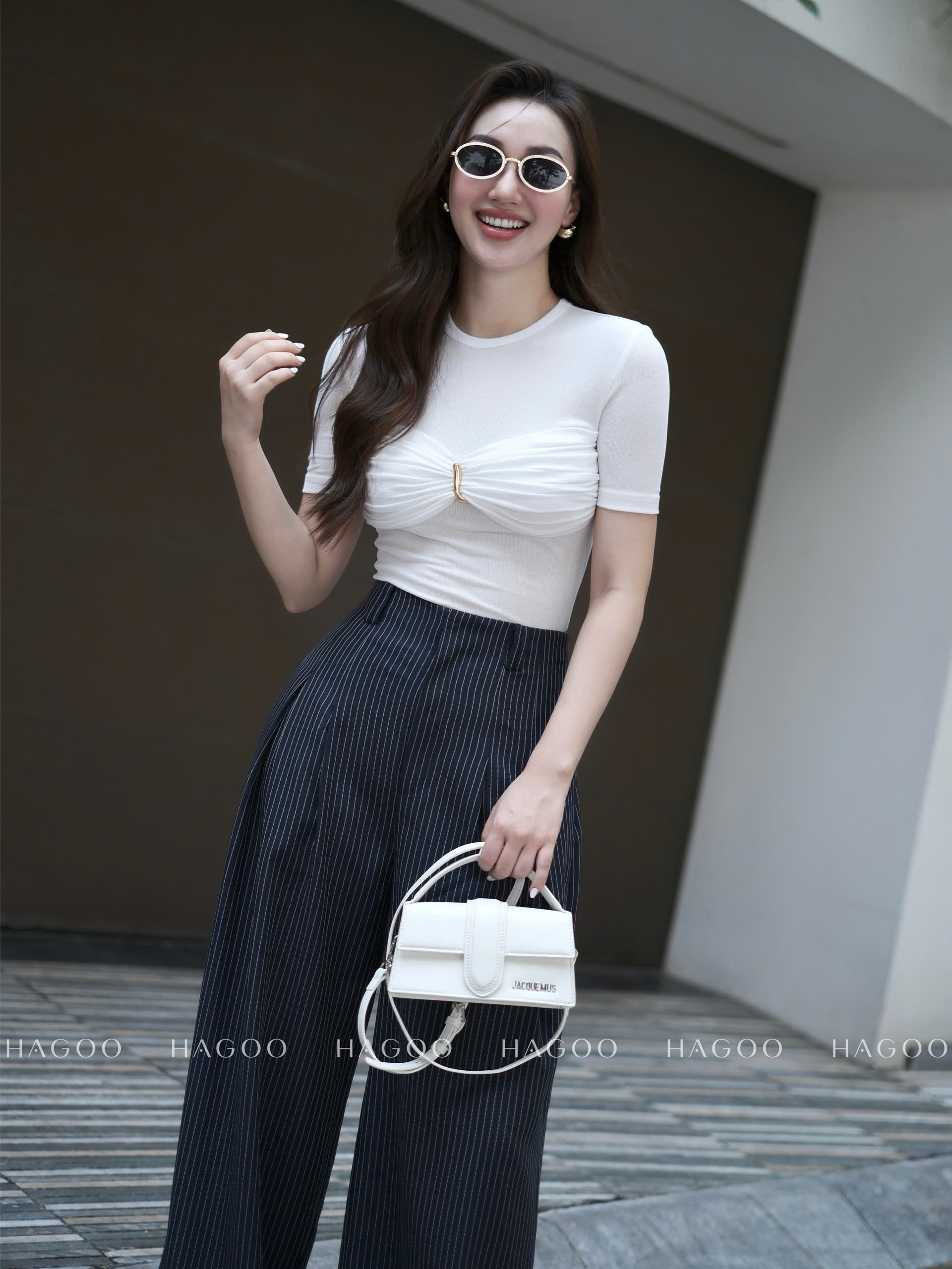 Áo thun nhún ngực khuyên vàng HAGOO_thumbnail_6