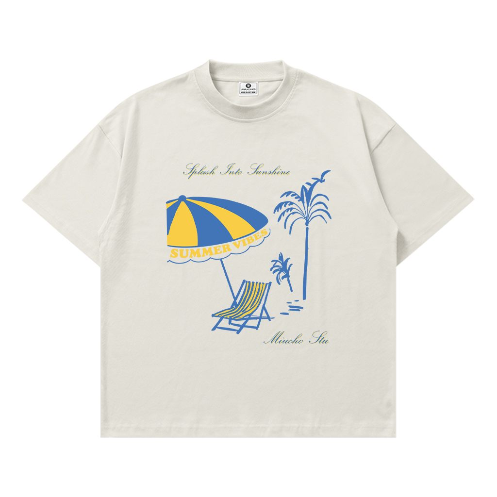 Áo thun boxy nam nữ hè biển basic Miucho 3326_thumbnail_0