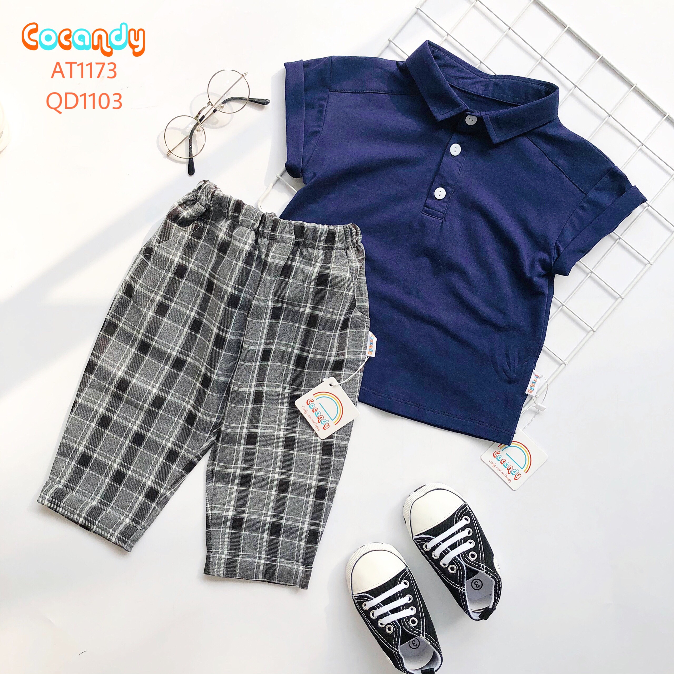 Quần dài caro ĐEN mới