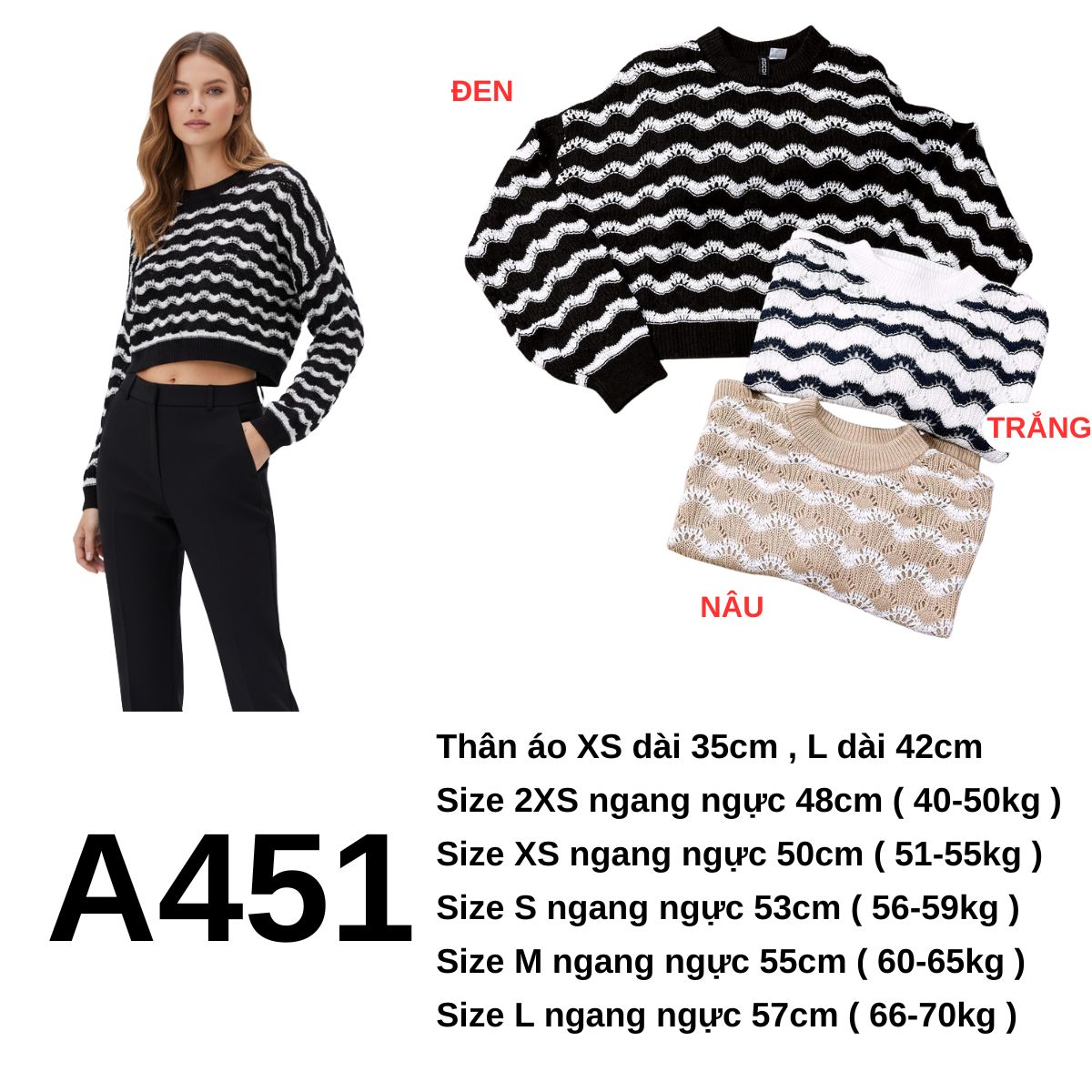 A451 Áo len vân sóng