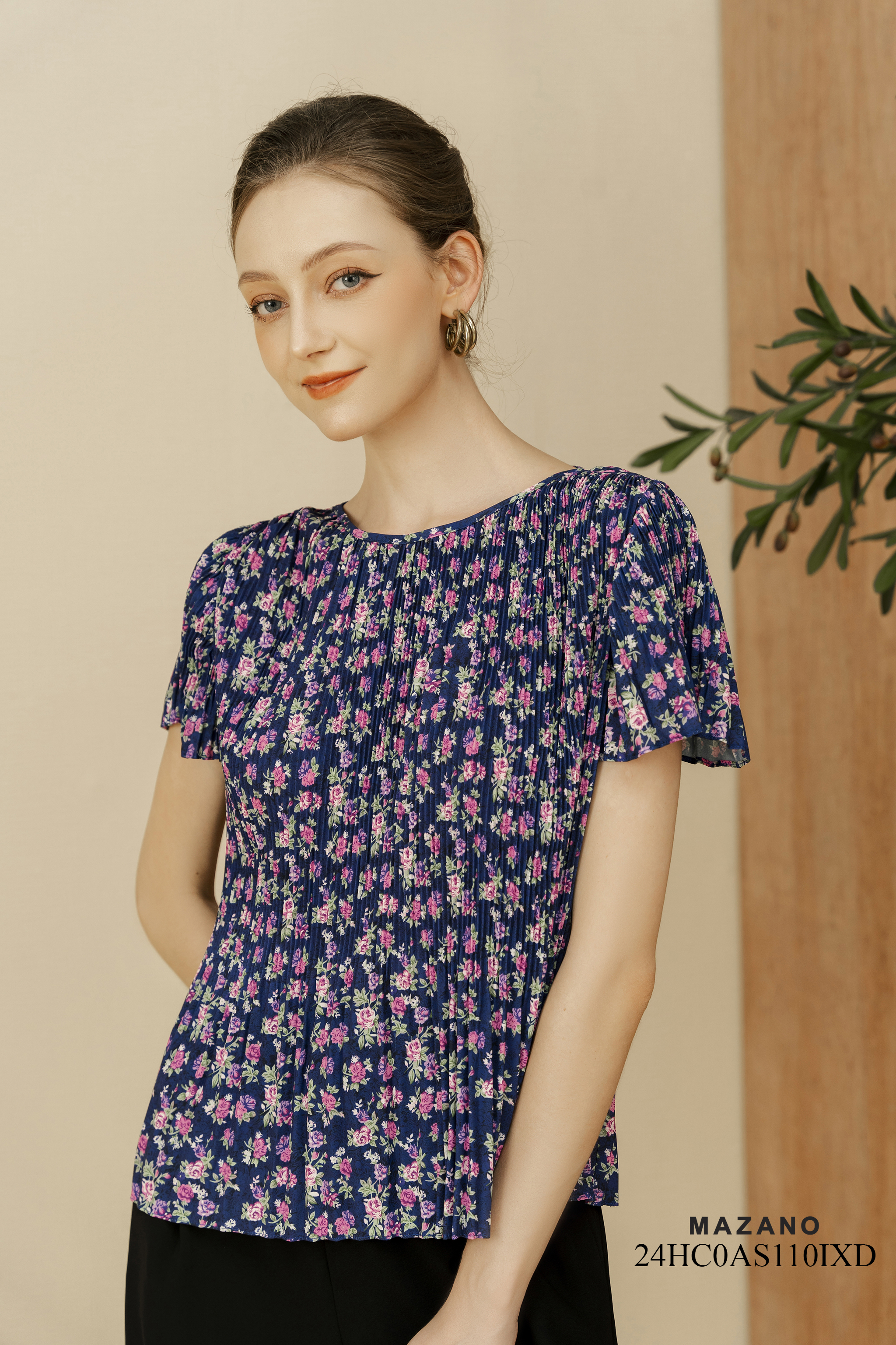 Áo top suông dập ly tăm