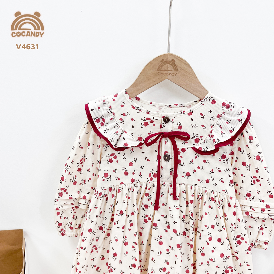 Váy dài BE hoa ĐỎ bèo ngực_thumbnail_2