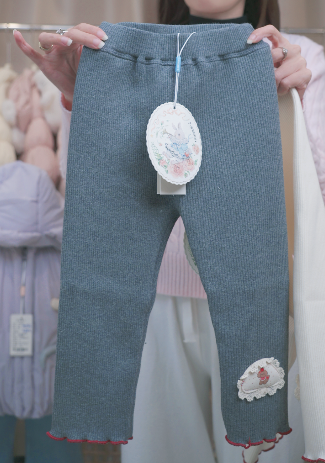 (Q145) Quần legging lót bông 2 màu gấu thêu Seven