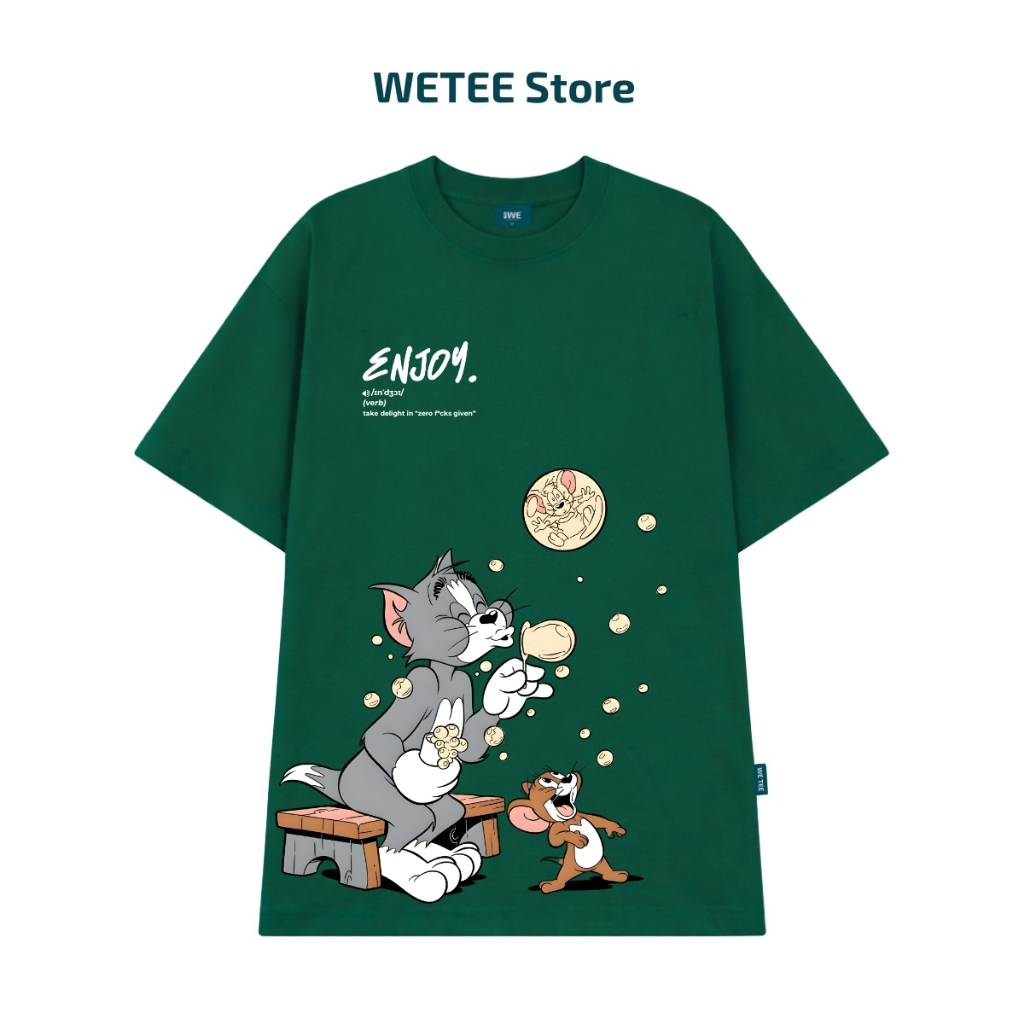 Áo thun unisex UX30-1186 ENJOY Tôm&Jelly thổi bong bóng dáng oversized local brand WETEE_thumbnail_10