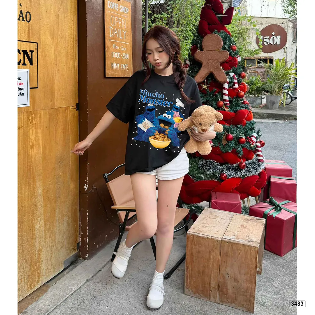 Áo thun boxy hoạt hình Miucho Monster tôn dáng chuẩn form 3483_thumbnail_2