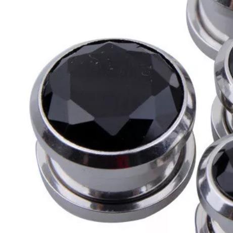 Khuyên nong kim cương đen size 10.