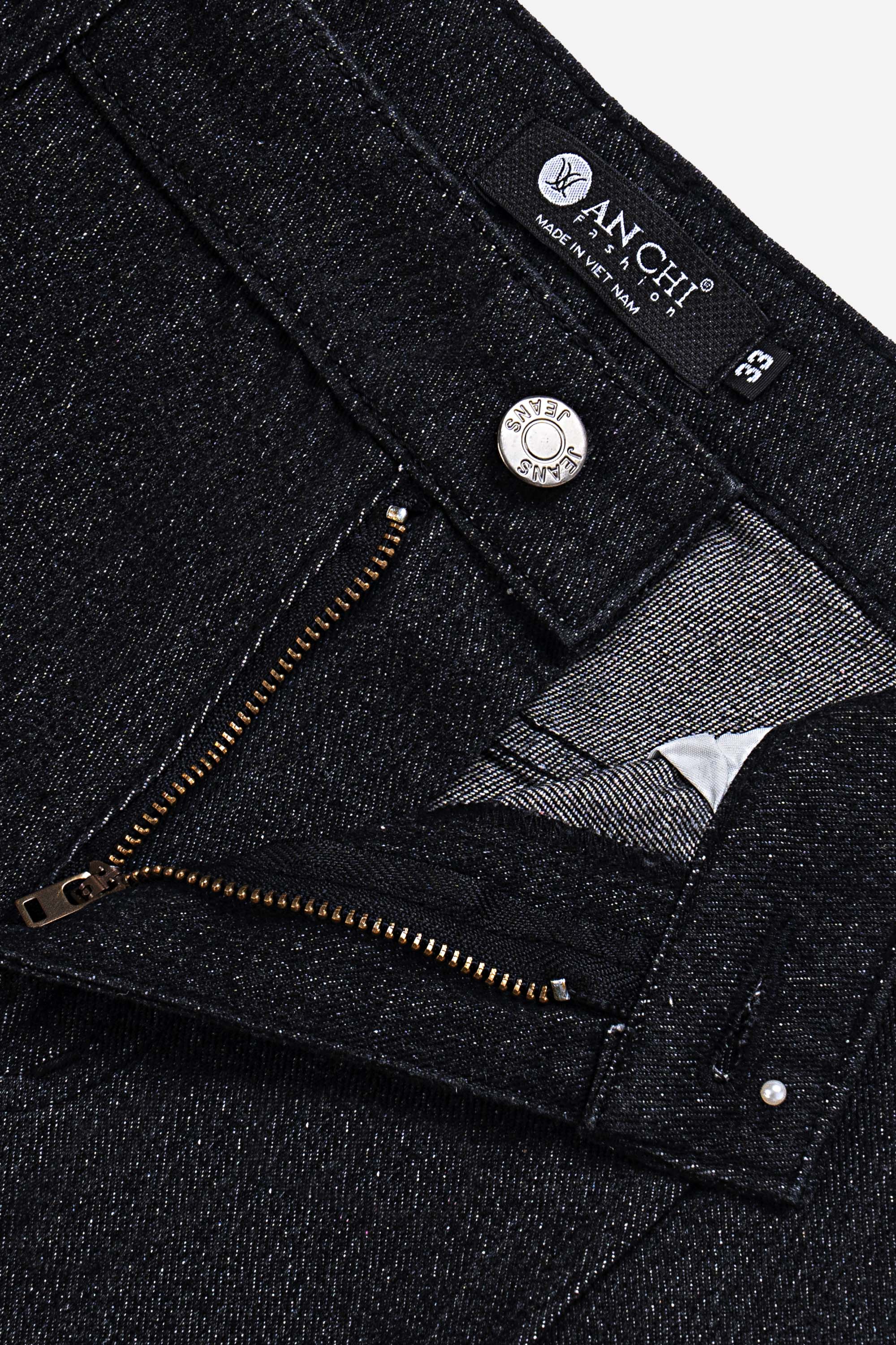 Quần Soọc Jeans 1 Li Nam Trung Niên ANCHI Chất Liệu Cafe Dáng Suông Túi Chéo Màu Đen_thumbnail_8