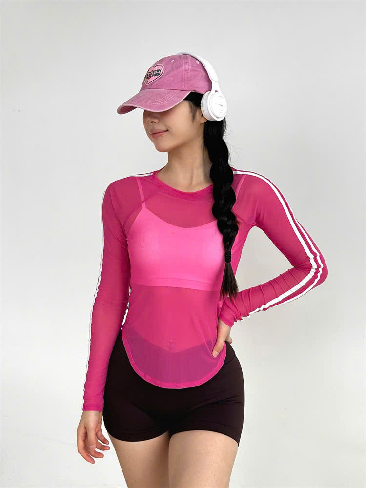 Áo Tank Lưới Dài Tay Phối 3 Sọc Siêu Hot_thumbnail_8