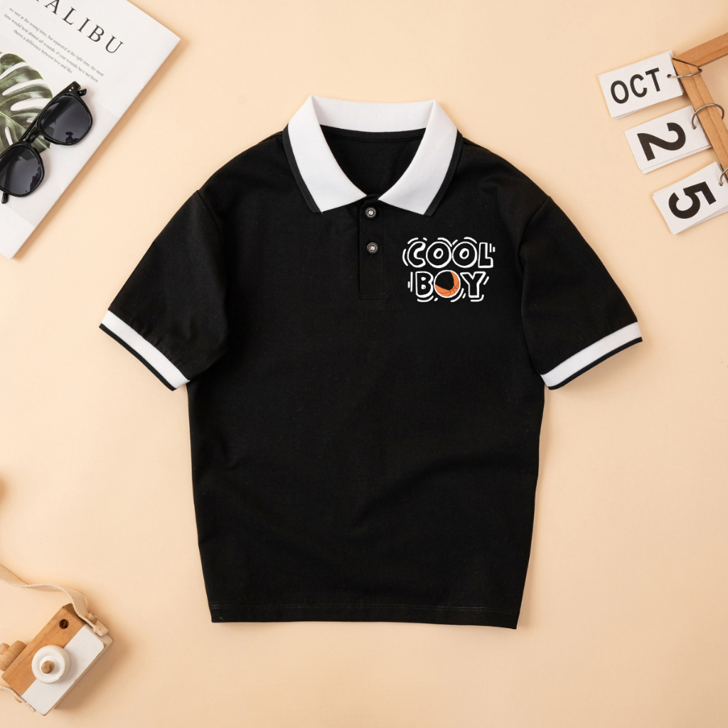 Áo Polo bé trai in chữ COOL BOY - Loza Kids PY3105