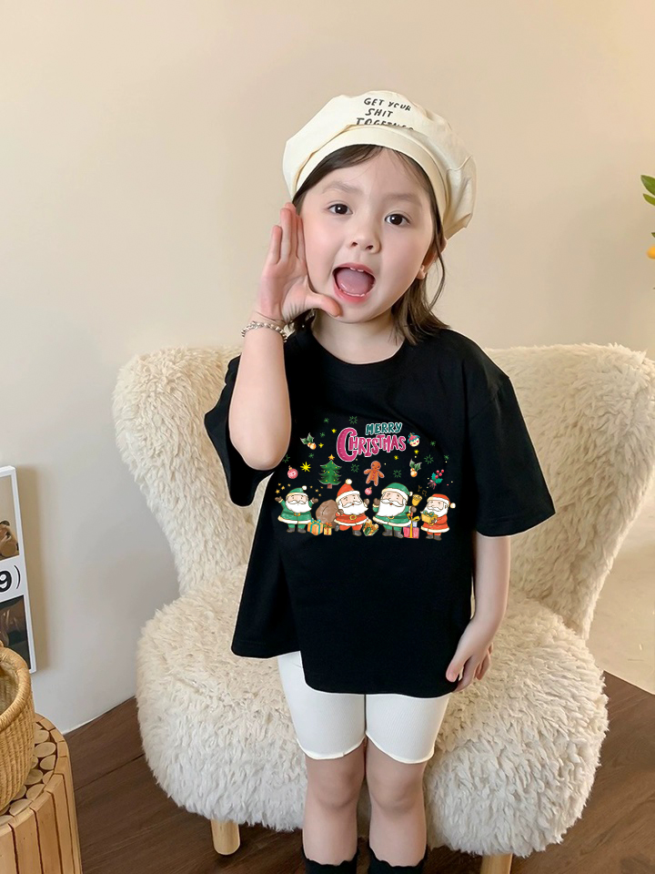 Áo thun bé gái giáng sinh noel from rộng chất vải cotton thoáng mát AED1711 Miucho Kid in graphic_thumbnail_3