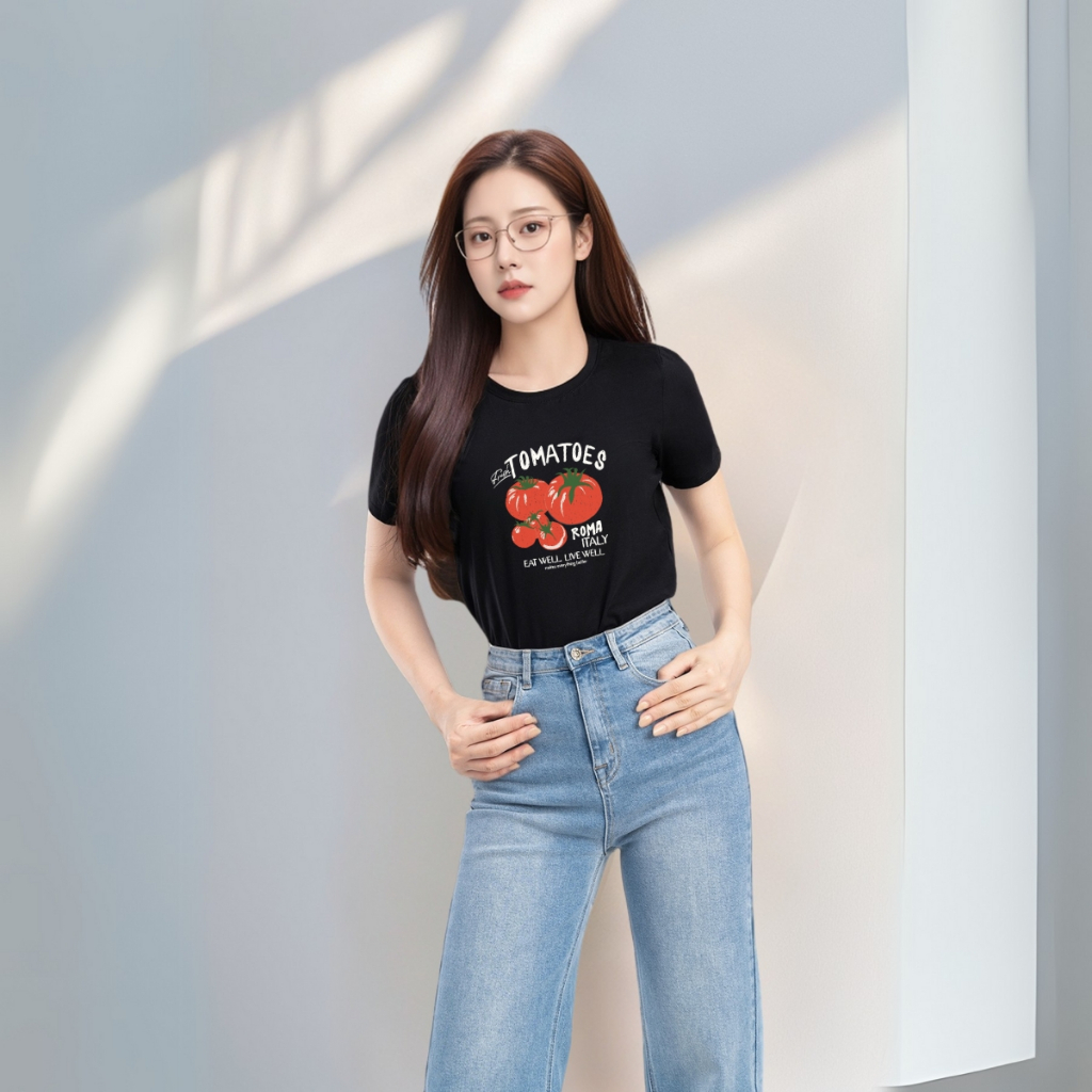 [Form Vừa] Áo phông nữ LOZA nhiều màu BST Hoa quả Summer 2025 chất liệu thun cotton 4 chiều mát mẻ - Mã VT8333_thumbnail_3