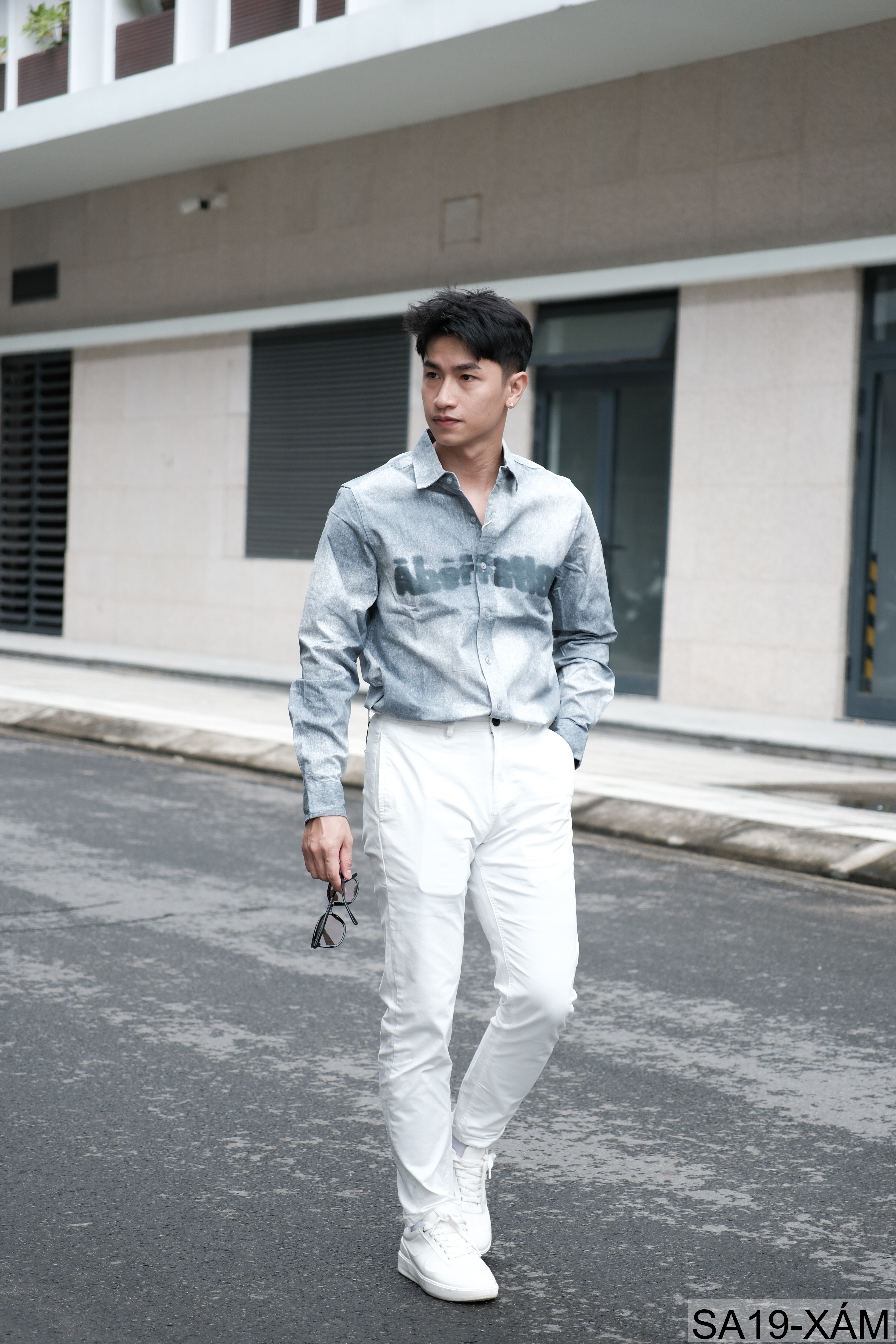 SA19 - Áo sơ mi nam dáng rộng phong cách streetwear, họa tiết in chữ, chất cotton mềm mại_thumbnail_6