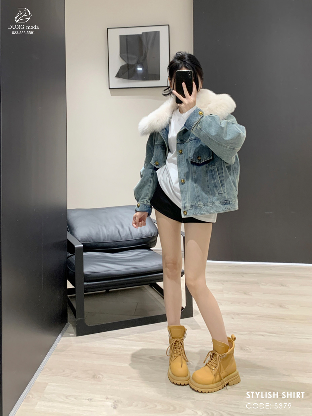 Áo Jean Nữ Cổ Lông S379_thumbnail_1