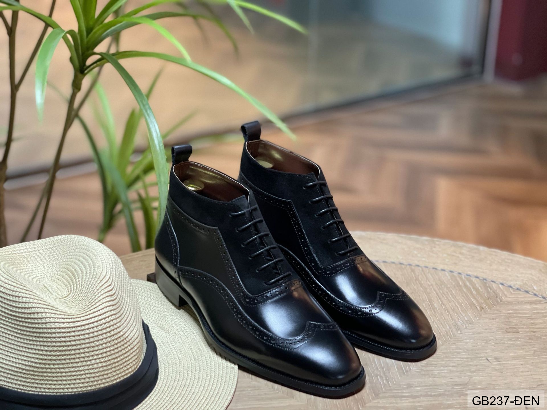 GB237 - Giày Chelsea Nam Da Bò Phong Cách Anh Quốc Đế Cao Su Chống Trượt Màu Đen Nâu_thumbnail_5