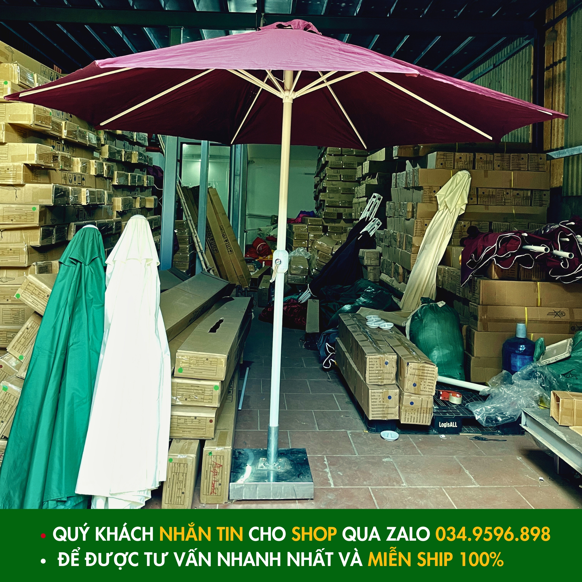 Dù Chính Tâm 3m Quay Tay Tời Trợ Lực Chính Hãng Ô Dù Đại Phát_thumbnail_1