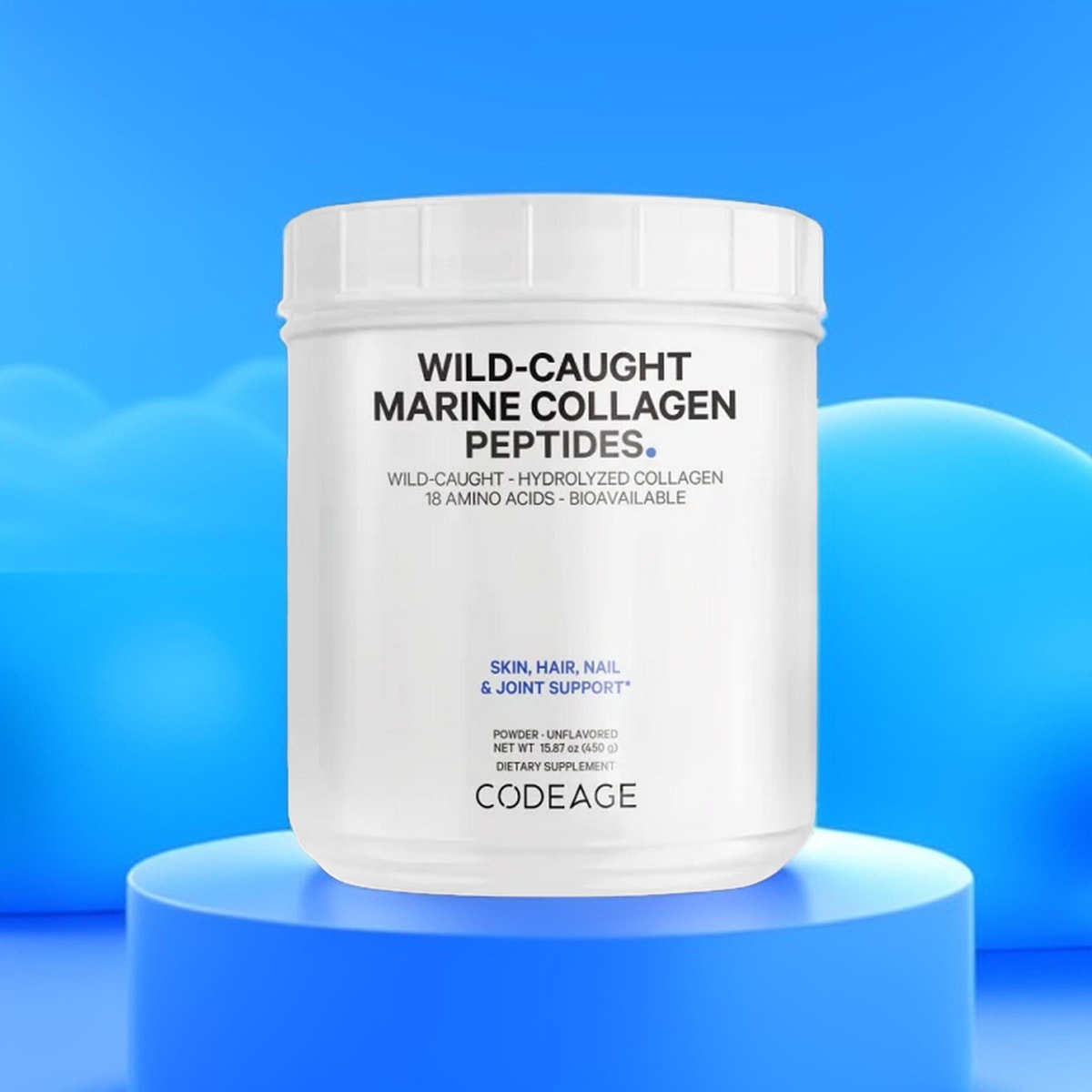 Bột CodeAge Marine Collagen Peptides 450g - Hỗ trợ tăng độ ẩm đàn hồi và Tăng đàn hồi da