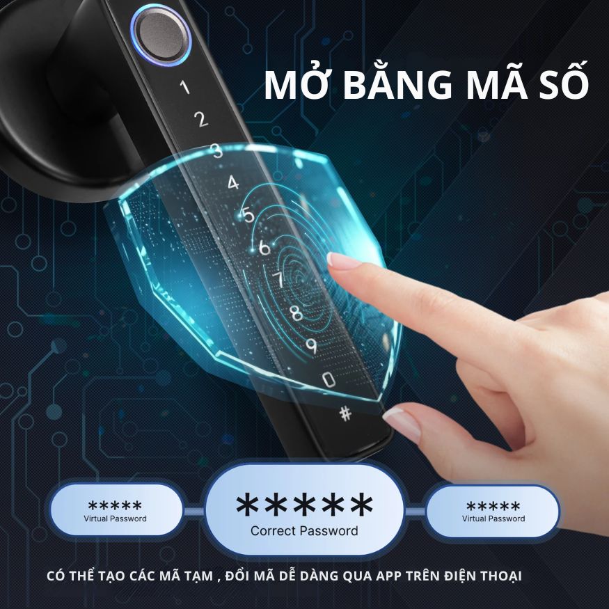 Khóa Cửa Thông Minh Kachi MK43 – Mở Khóa App Tuya + Vân tay + Chìa khóa + Mã số_thumbnail_5