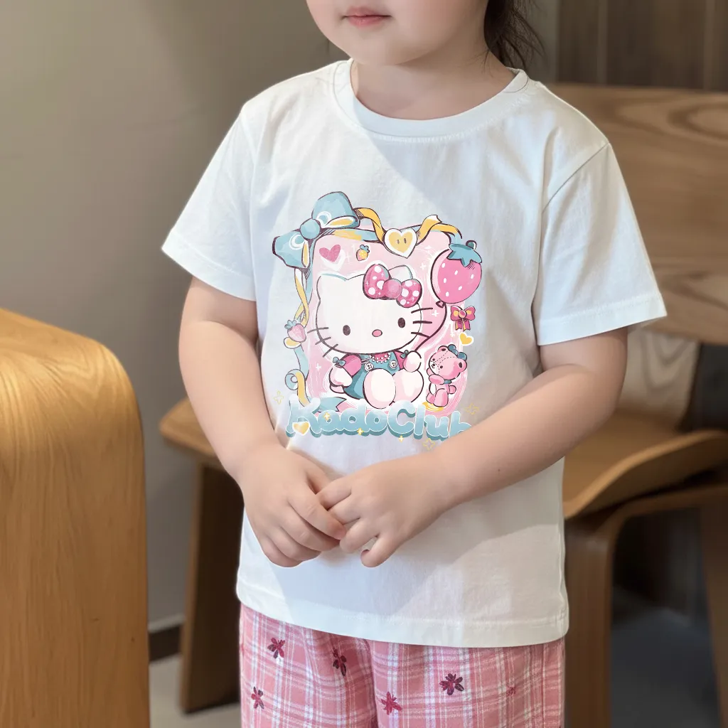 Áo thun bé gái Kado tay ngắn cổ tròn vải cotton thoáng mát dày dặn hình Kitty dễ thương 2871_thumbnail_9