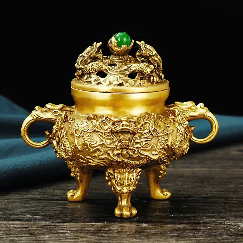 Lư xông trầm nắp ngọc bằng đồng KT cao 16cm _thumbnail_2