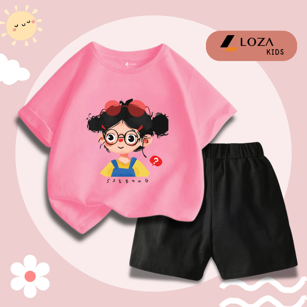 Đồ bộ bé gái in hình 'Bé gái đeo kính' -  Loza Kids SB358_thumbnail_3