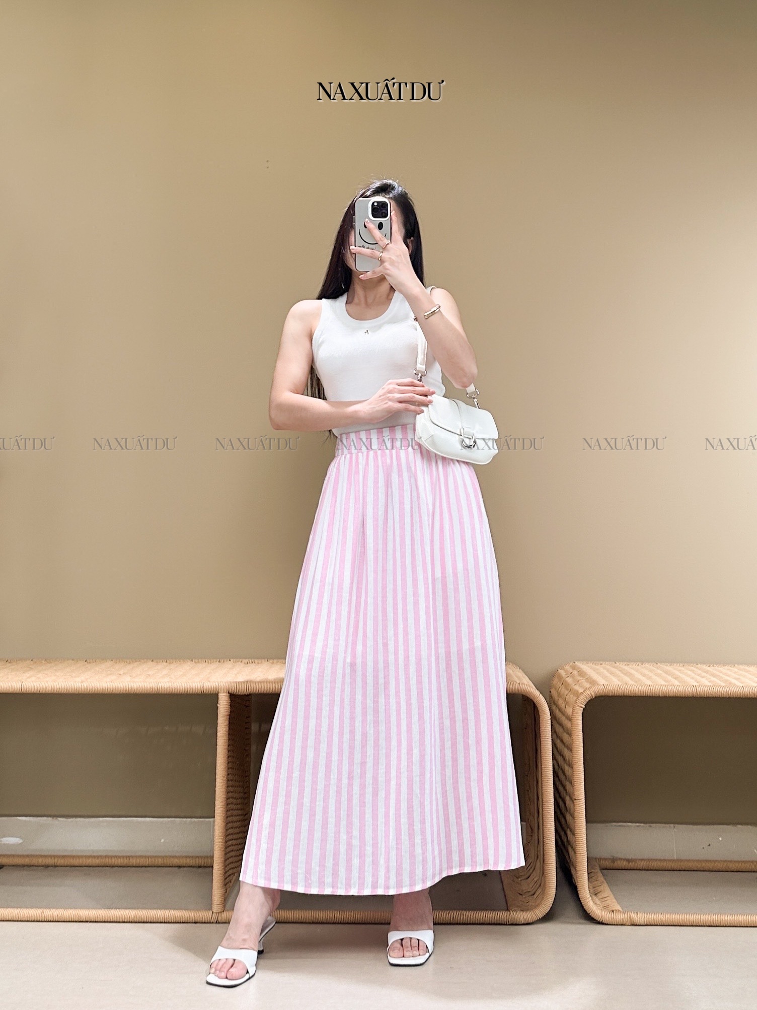 Chân váy linen " Fleur " - V223 (SALE)