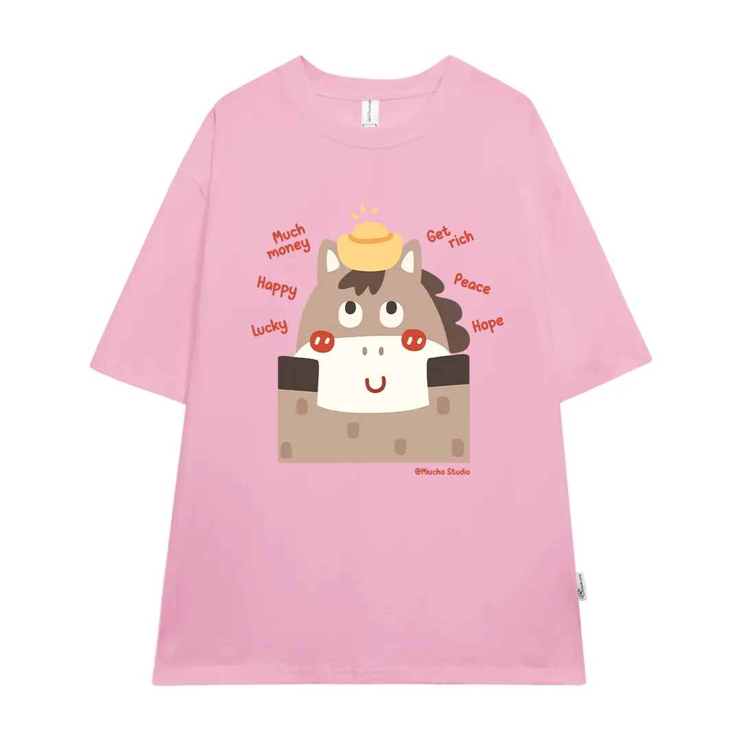 Áo thun form rộng Miucho vải dày dặn thoáng mát tôn dáng chú ngựa ngây ngô in mix 2910_thumbnail_13