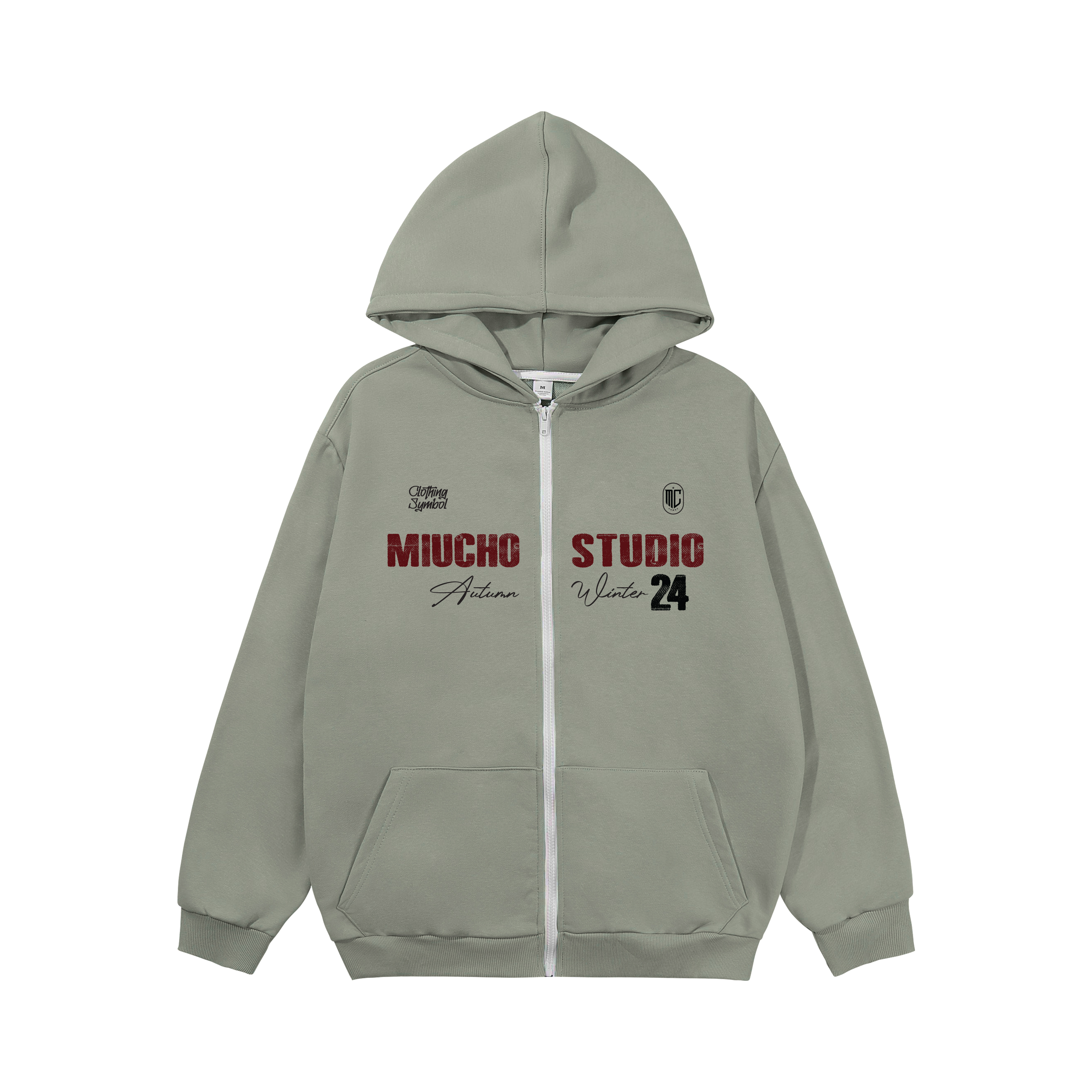 Áo hoodie zip nữ local brand HZD1586 Miucho vải nỉ chân cua dày dặn mủ rộng in typography_thumbnail_13