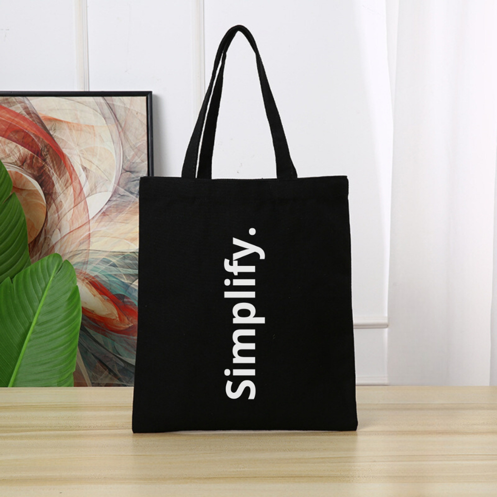 Túi tote vải canvas in chữ phong cách có khoá kéo và ngăn phụ, đi học, đi chơi - 𝐖𝐞 𝐓𝐞𝐞 TOTE14_thumbnail_4